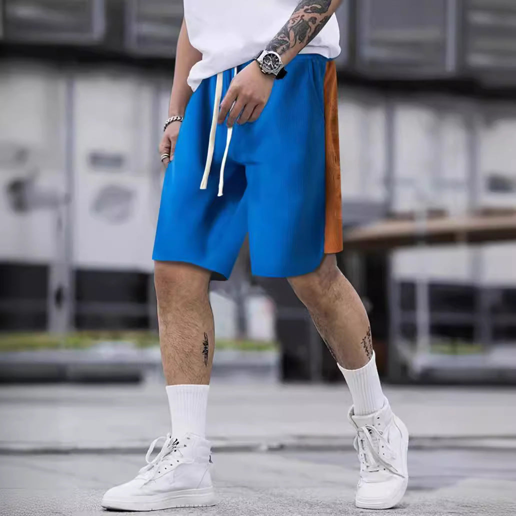 Herren Komfortable Sportshorts med sidefarvekontrast og elastisk talje Stilla