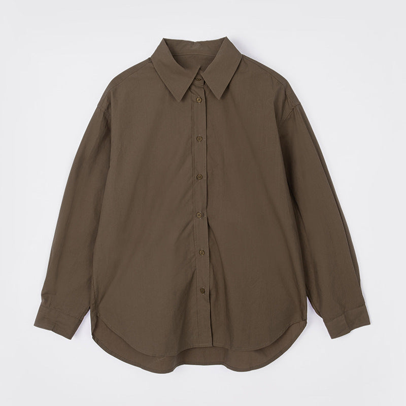 Damer Klassisk Langærmet Bluse med minimalistiske Knapdetaljer og afslappet Snit Stilla