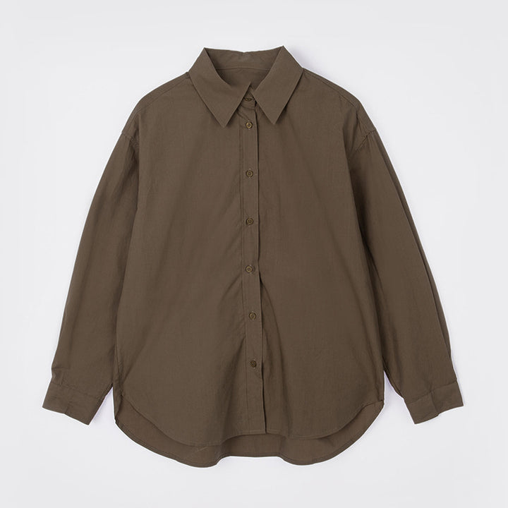 Damer Klassisk Langærmet Bluse med minimalistiske Knapdetaljer og afslappet Snit Stilla