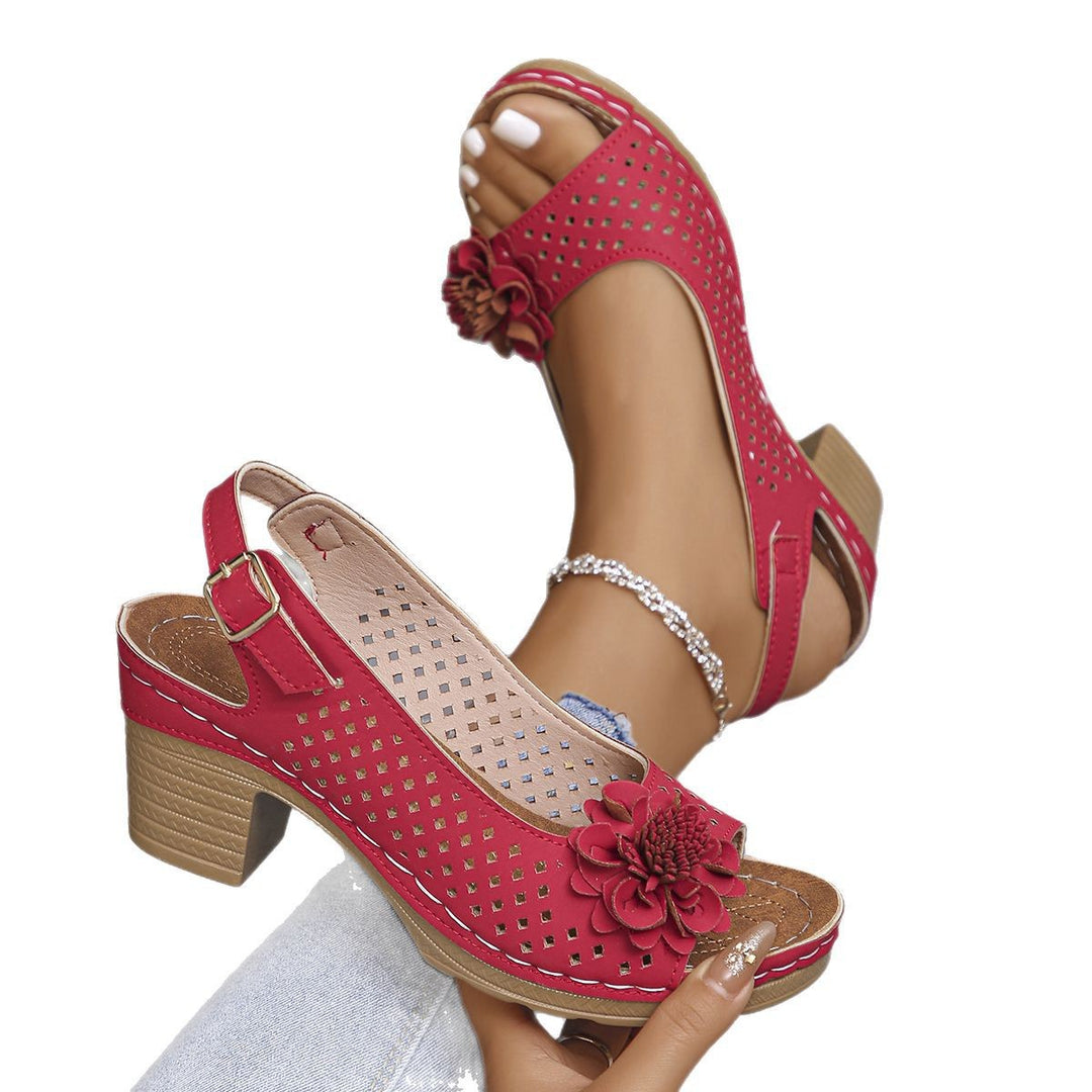 Dames Slingback-sandaler med florale accenter Stilla
