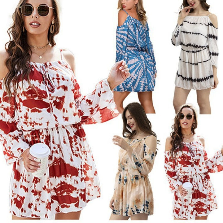 Dame Cold-Shoulder Batik Kjole Stilla