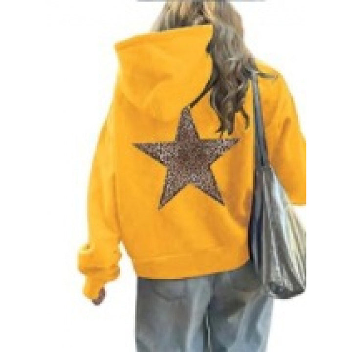 Kvinders hoodie med glitrende stjernesymposium Skovae