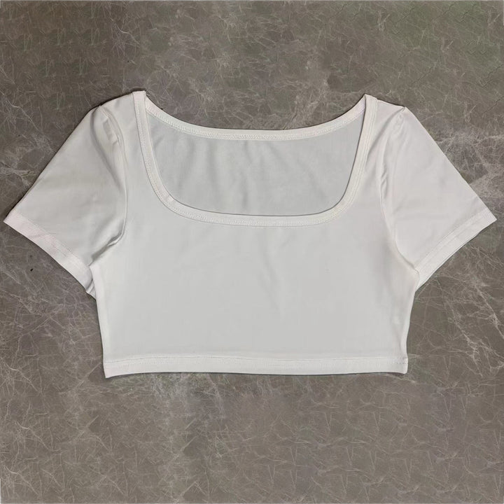 Kvinder Crop-Top med lange ærmer og U-bådsudskæring Stilla