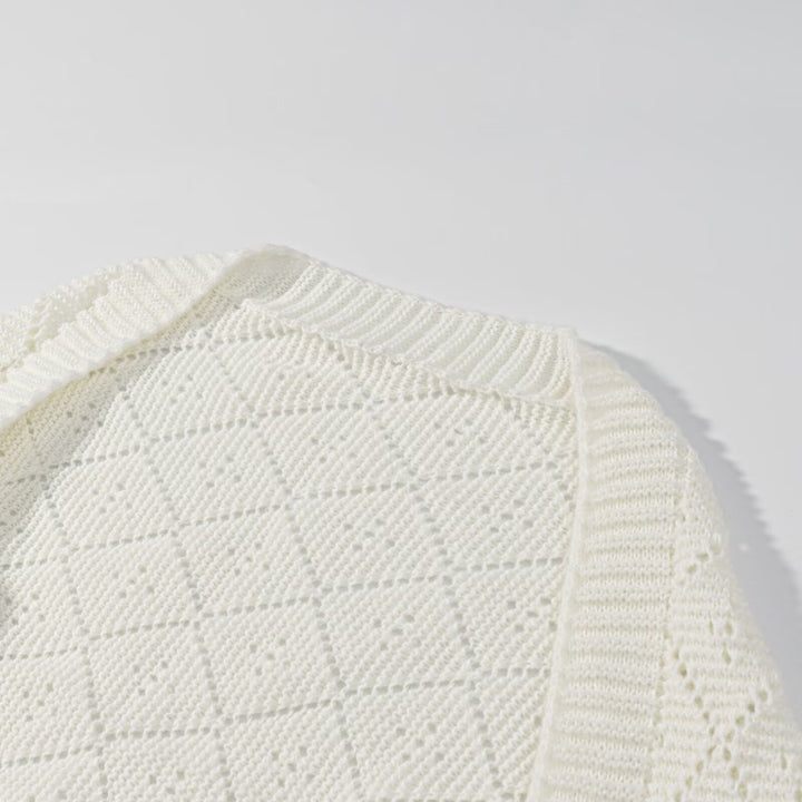 Kvinders hyggelige strikket pullover i moderne diamantmønster Stilla