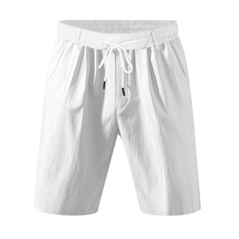 Herrer knæ-lange lette funktionelle shorts med elastisk talje, snortræk og dybe stiklommer Skovae