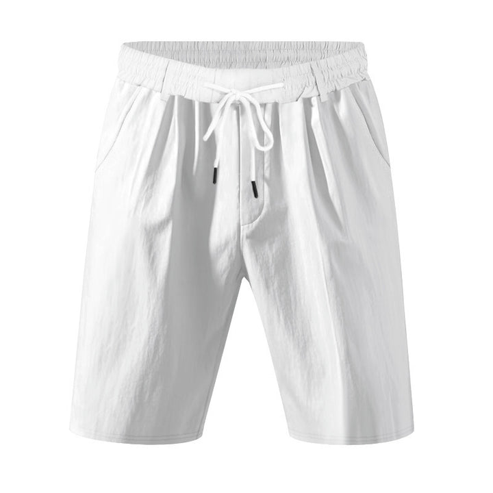 Herrer knæ-lange lette funktionelle shorts med elastisk talje, snortræk og dybe stiklommer Skovae