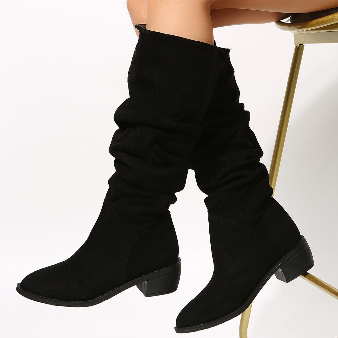 Dame støvler med afslappet slip-on design og elegant plisseret look Stilla