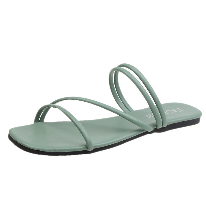 Dame flade remsandaler med minimalistisk design og fleksibelt fodseng Stilla