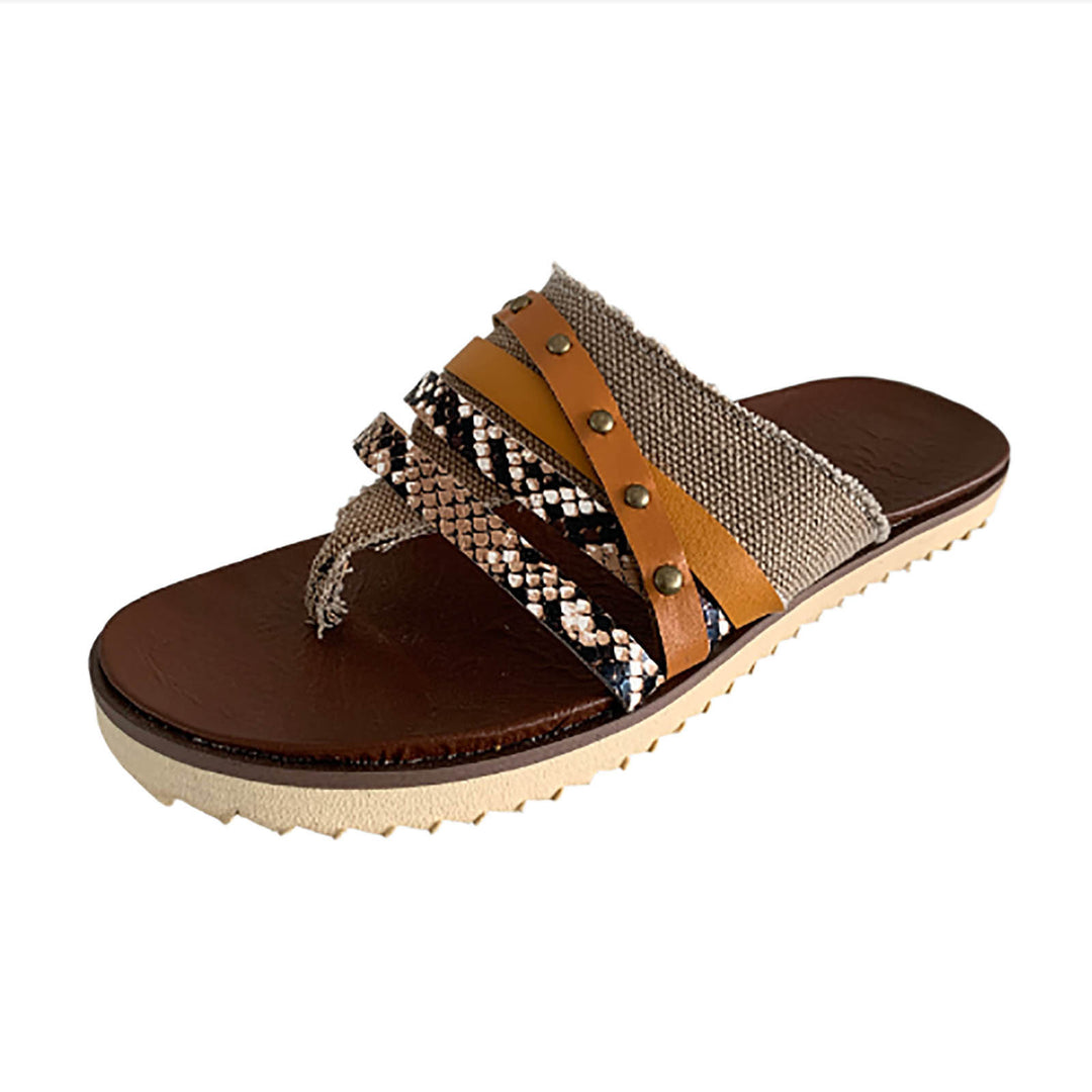 Dame Mode Tåsplit-sandaler med limede remme og skridsikker sål Stilla