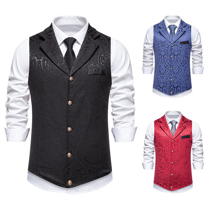 Herrer elegante brokade formel vest Stilla