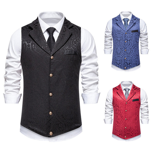 Herrer elegante brokade formel vest Stilla