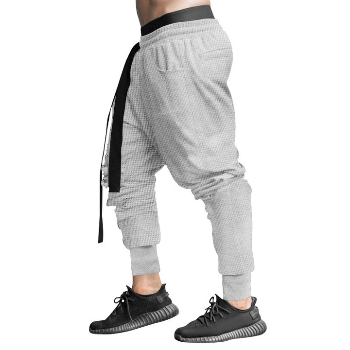 Herrer nan vaffelstruktureret joggingbukser med lav skridt elastisk komfortbånd og konisk benafslutning Skovae