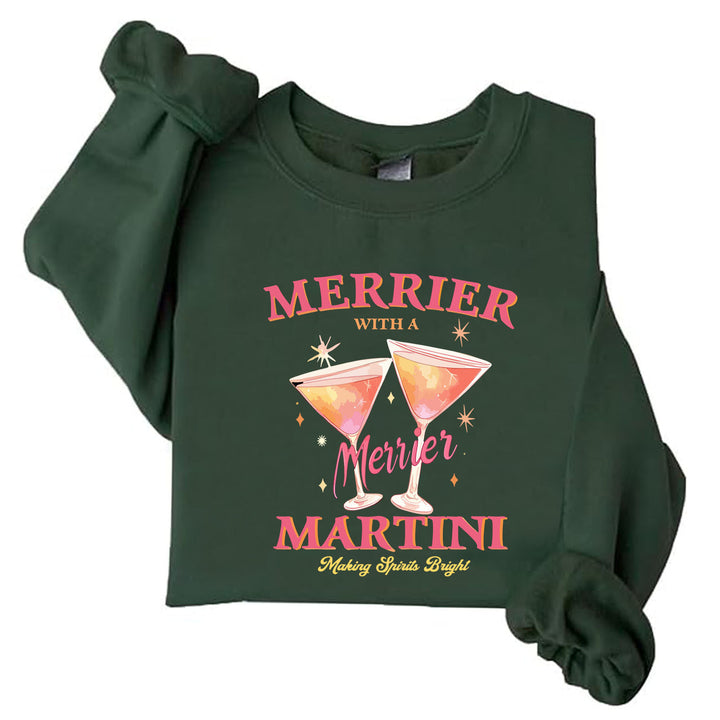 Kvinders sweatshirt med kreativ cocktailmotiv og afslappet snit Stilla