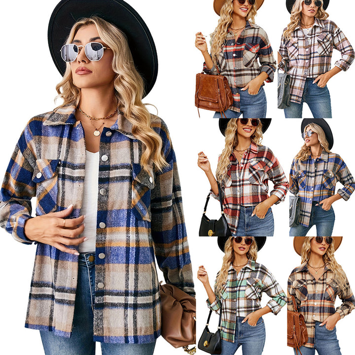 Dameternetternet Flannel skjorte i afslappet oversized stil Stilla