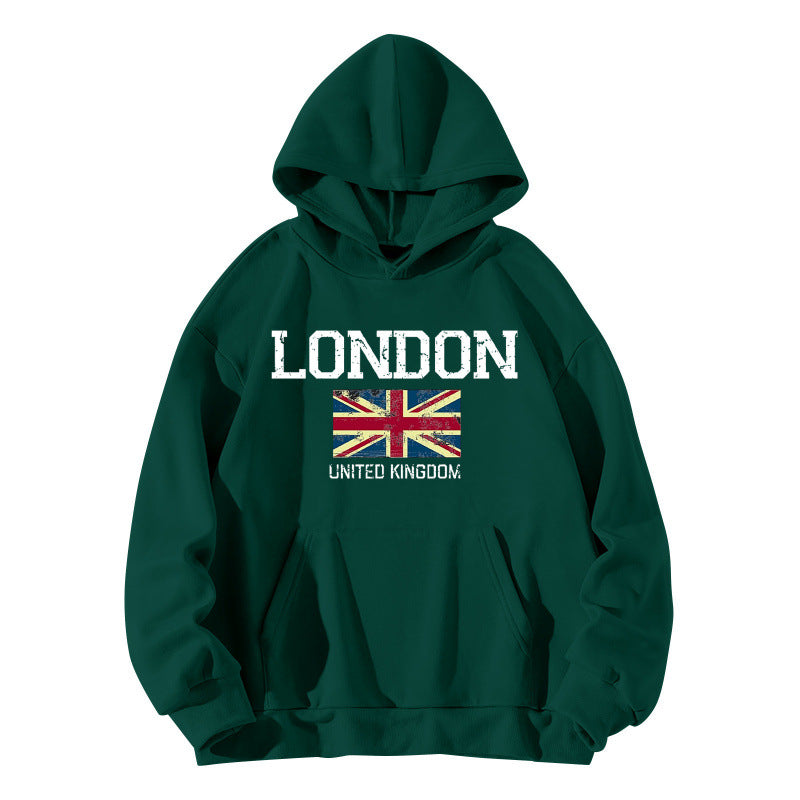 Kvinders hoodie i urban London stil med kængurulomme og komfortabel pasform Skovae