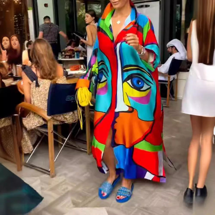 Dame kreativ Kimono med farverigt mønster Stilla