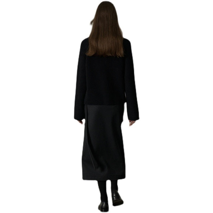 Dame Lang Wrap Nederdel med praktiske Sidelommer Stilla