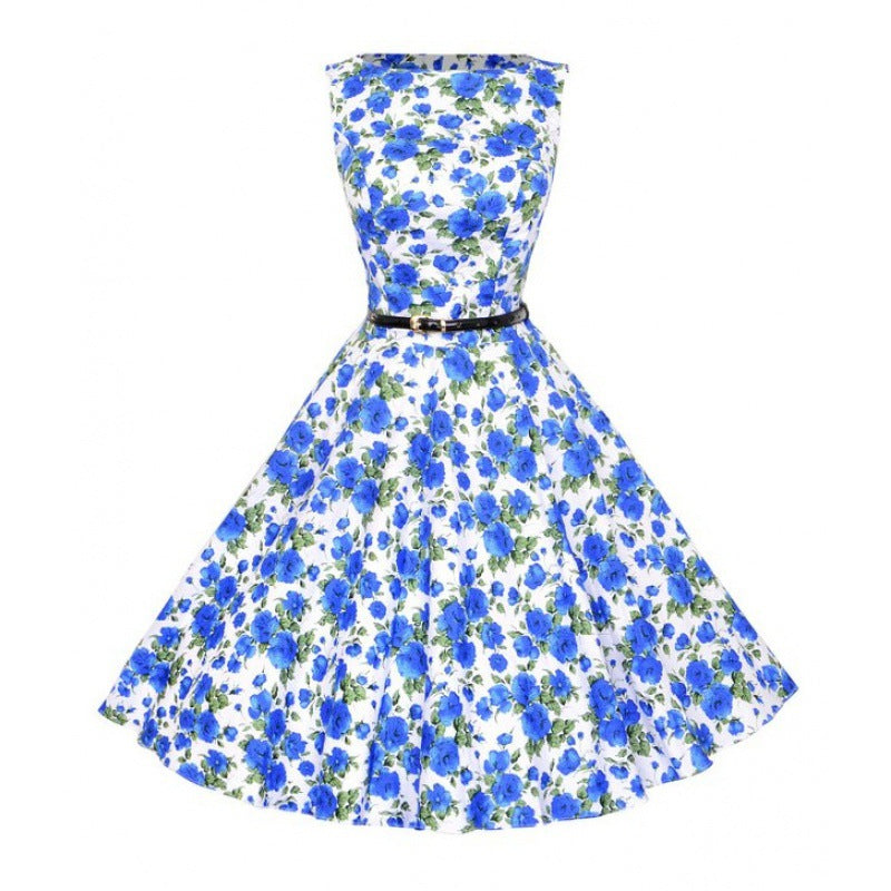 Damer Swing Kjole med Blomsterdesign og Bælte Stilla