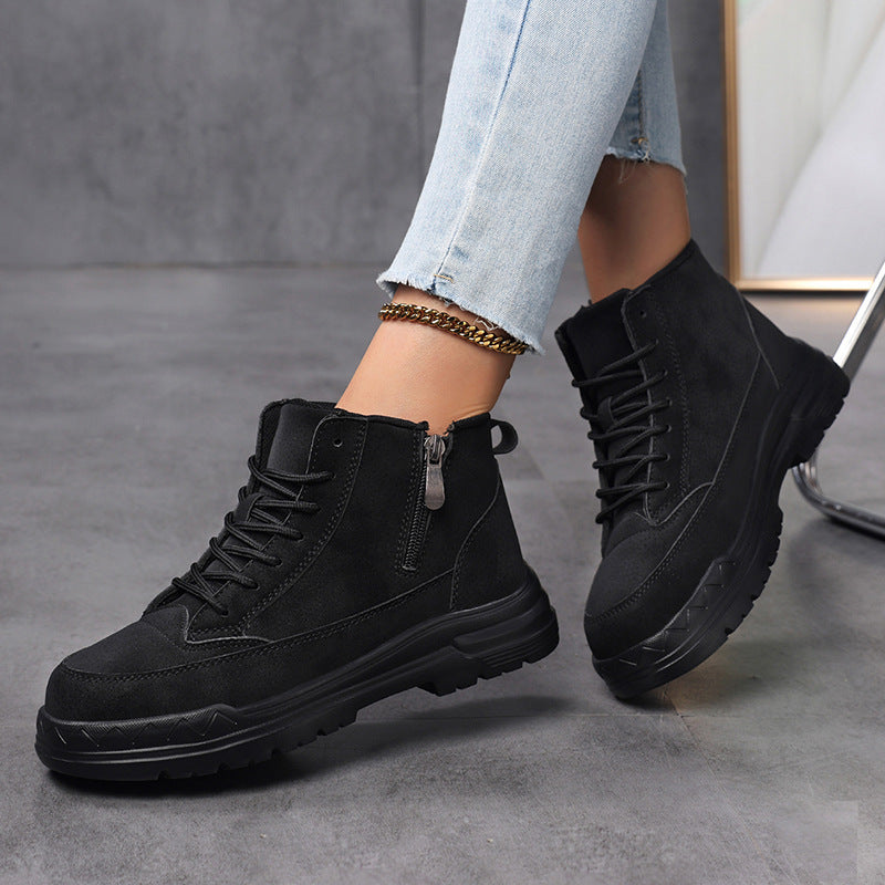Dame nan ankelhøjt City-Trekker med sidelukning, justerbar snøring, polstret skaft og skridsikker gummisål Skovae