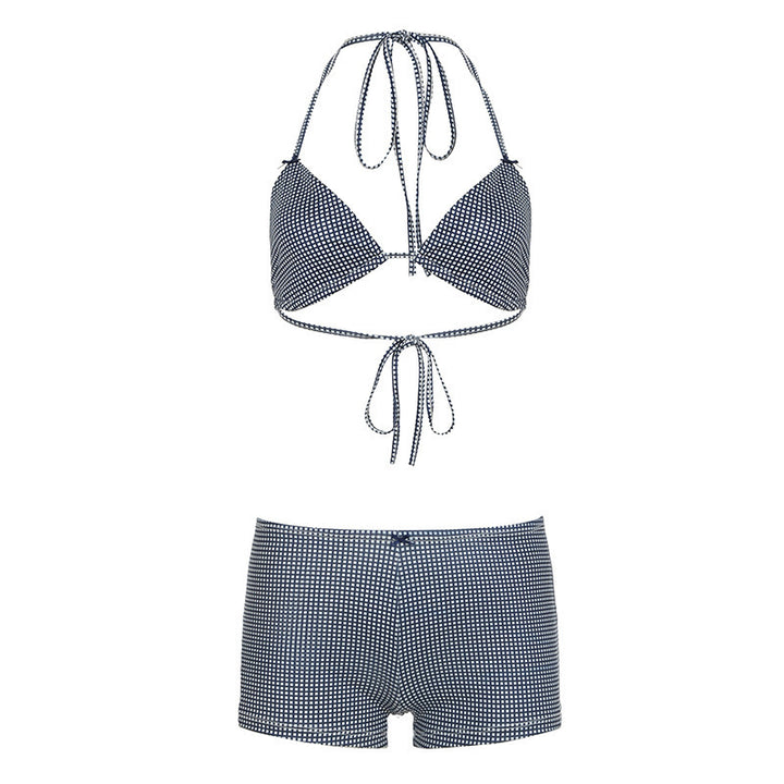 Dame trendy bikini sæt med dybere udskæring og justerbare stropper Skovae