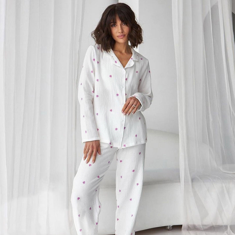 Dame høj kvalitets pyjamas sæt med fortryllende hjerte design Stilla