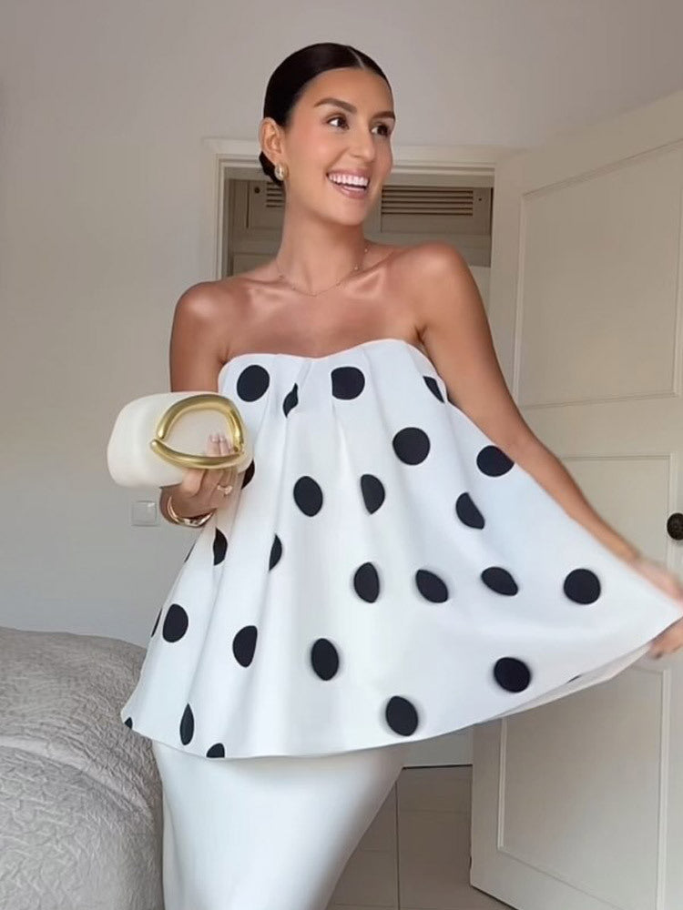 Dame Mode Bustier-top med flæsedetaljer og elegant silhuet Stilla