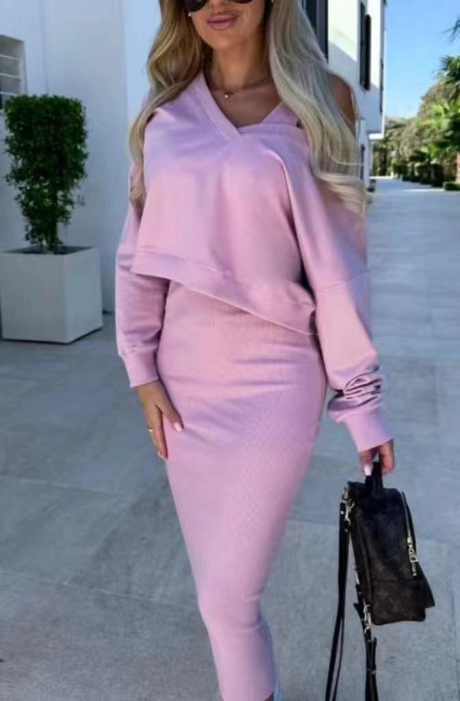 Dame moderne Sweat-outfit med stilfuldt top og figursyet nederdel Stilla
