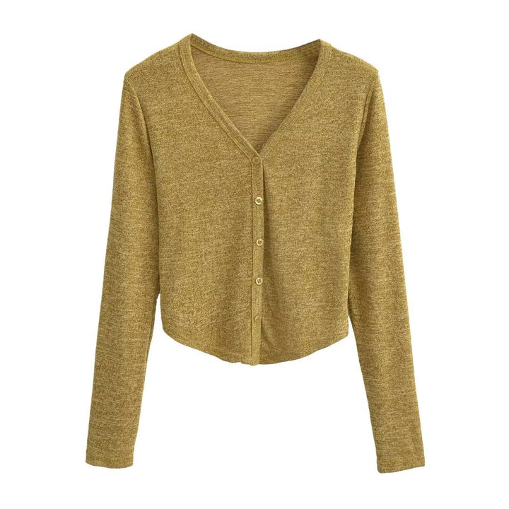 Dame kortærmet cardigan med fint strukturdesign og knapdetaljer Stilla