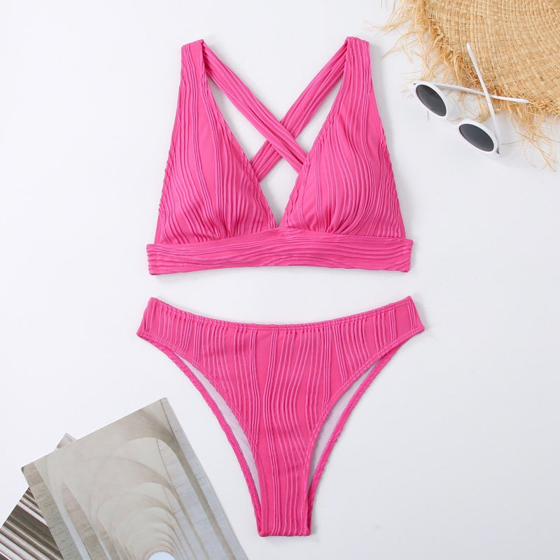 Dame Design Bikini med rynkede detaljer Skovae