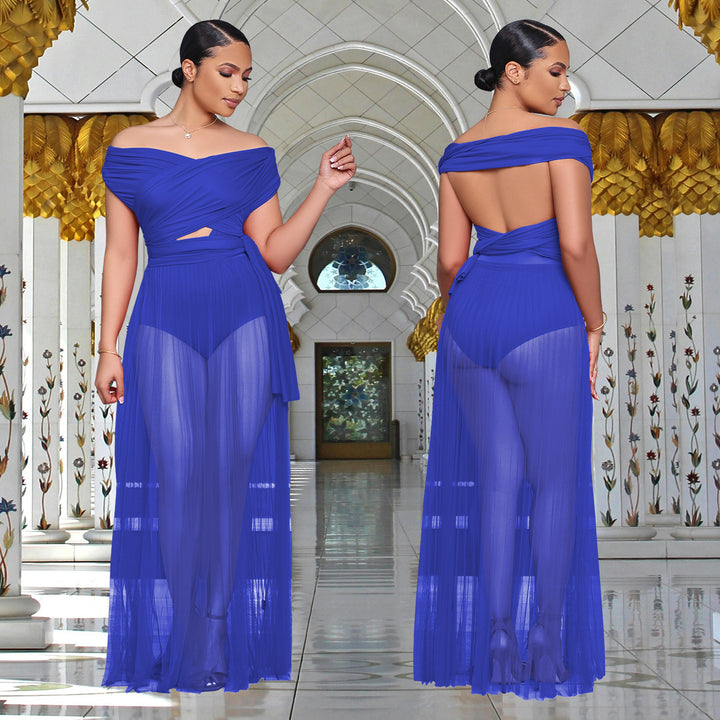 Dame elegant maxikjole med off-shoulder design og klassisk snit Stilla