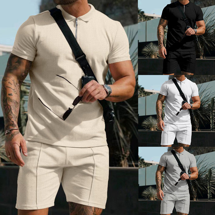 Herrer Sporty Kortærmet Poloshirt og Shorts Sæt Stilla