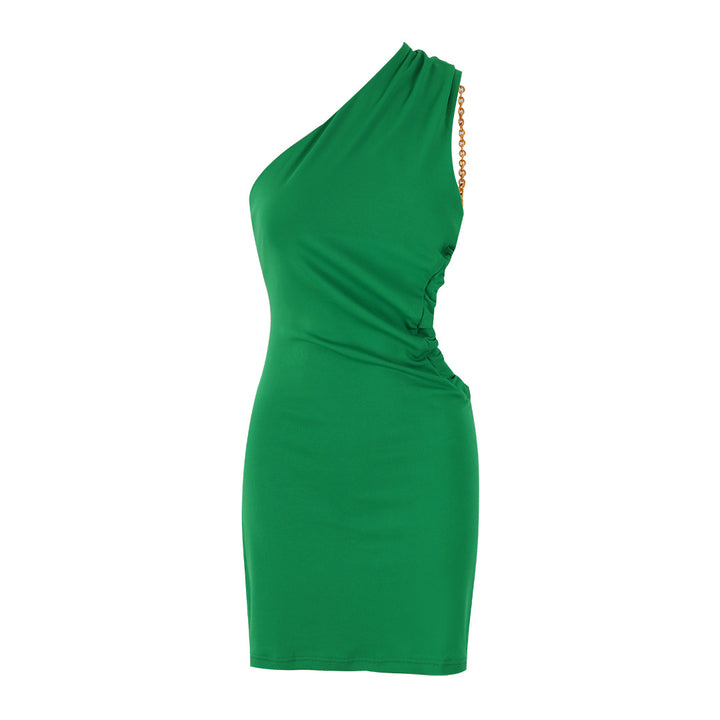 Dame Bodycon Kjole med asymmetrisk Udsnit og raffinerede Rynkedetaljer Stilla