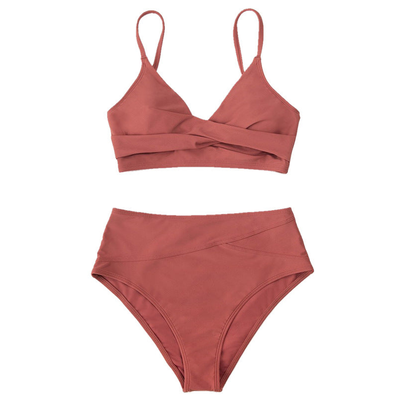 Dame Bikini-sæt med smart indpakningsdesign og høj talje Stilla
