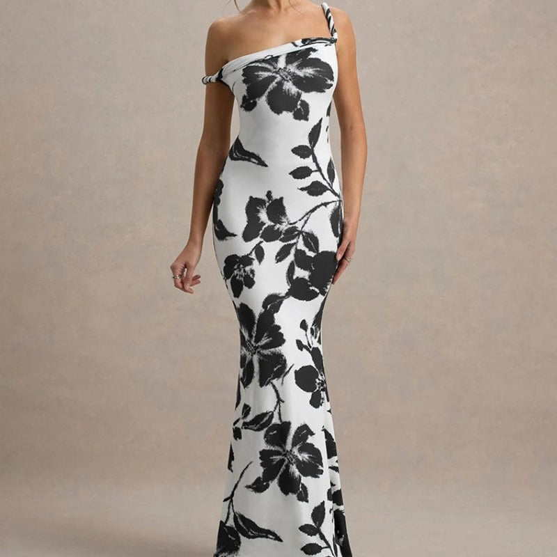 Damer Off-Shoulder Leopardmønster Maxi Kjole Stilla