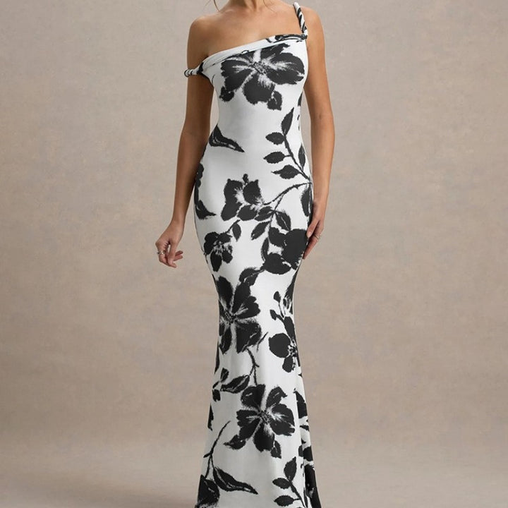 Damer Off-Shoulder Leopardmønster Maxi Kjole Stilla
