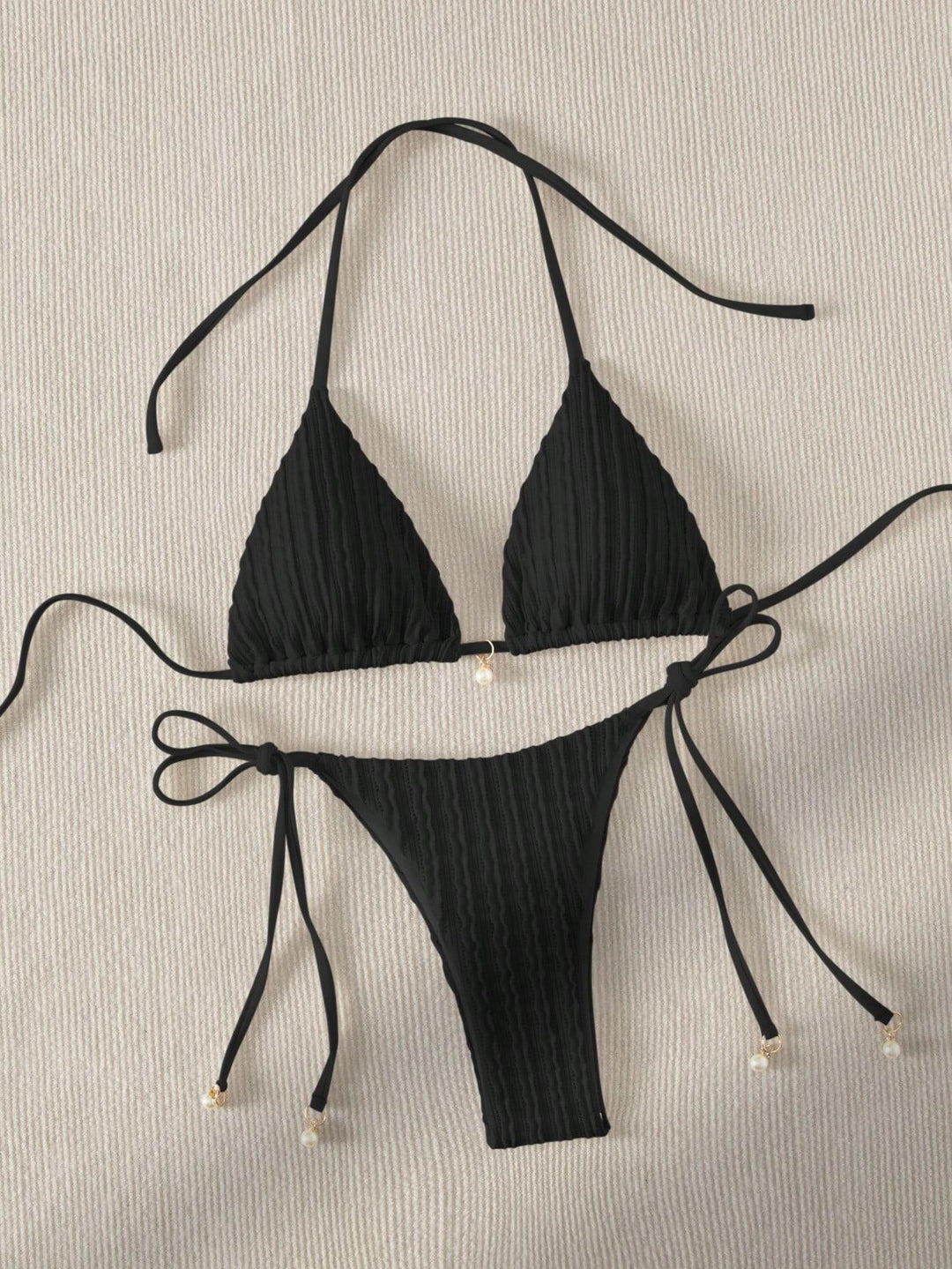 Damer Triangle-bikini med struktureret design og justerbare stropper Skovae