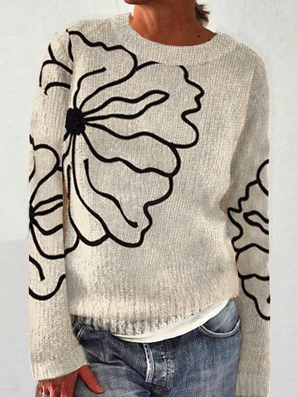 Dame hyggelig sweater med festligt motiv Stilla