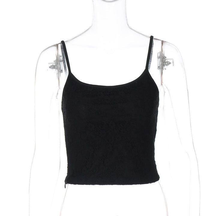 Dame crop top med smalle stropper og figursyet snit Stilla