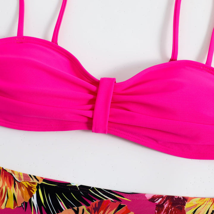 Dame højtaljede blomster mønster bikini sæt Stilla1750243172