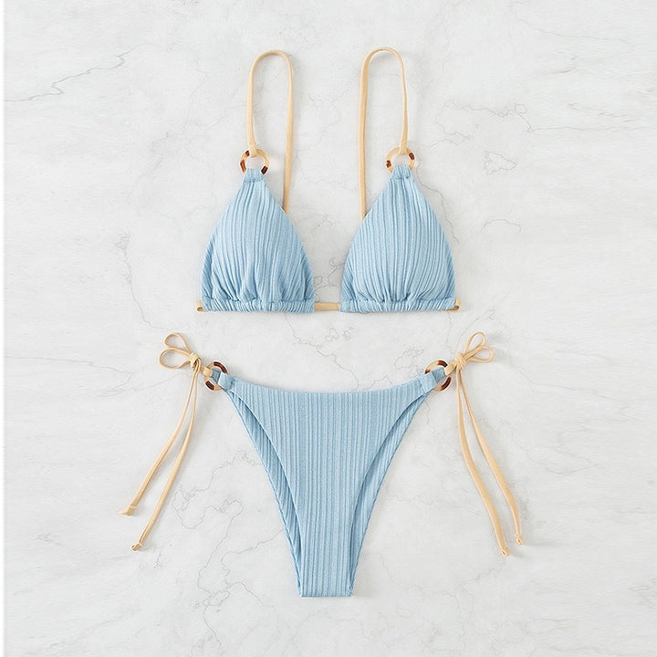 Dame bikini-sæt med justerbare stropper og fint ribbet materiale Stilla