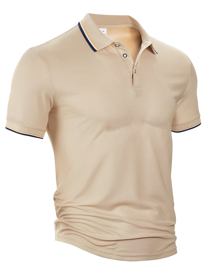 Herrer nan klassisk polo shirt lavet af piqué med kontraststriber ved kraven Skovae