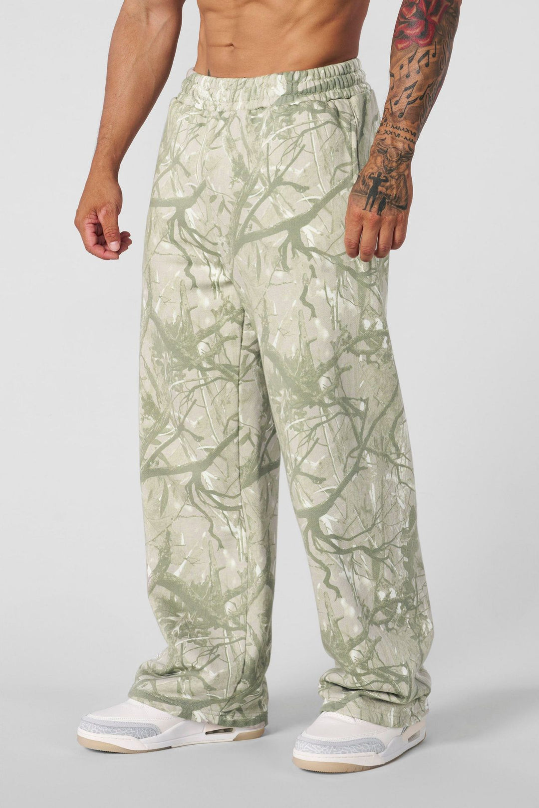 Herre fritidsbukser i moderne camouflage-design med elastisk talje Stilla
