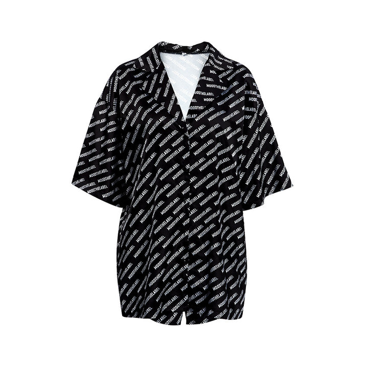 Dame Oversized Bluse skjorte i moderne Allover-print Stilla