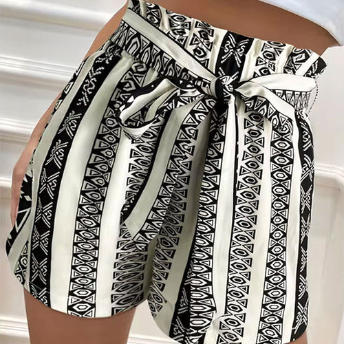 Dame komfortable shorts med elastisk talje og fashionable bælte Stilla