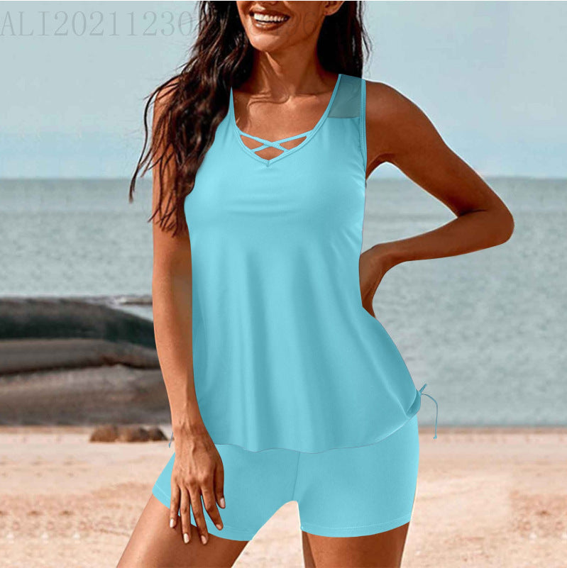 Dame Sporty Tankini med shorts Skovae