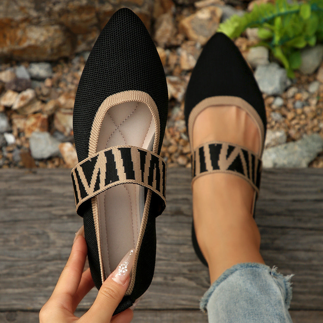 Dame elegante Ballerinas med moderigtigt elastisk remdesign Stilla