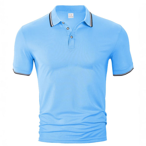 Herrer nan klassisk polo shirt lavet af piqué med kontraststriber ved kraven Skovae
