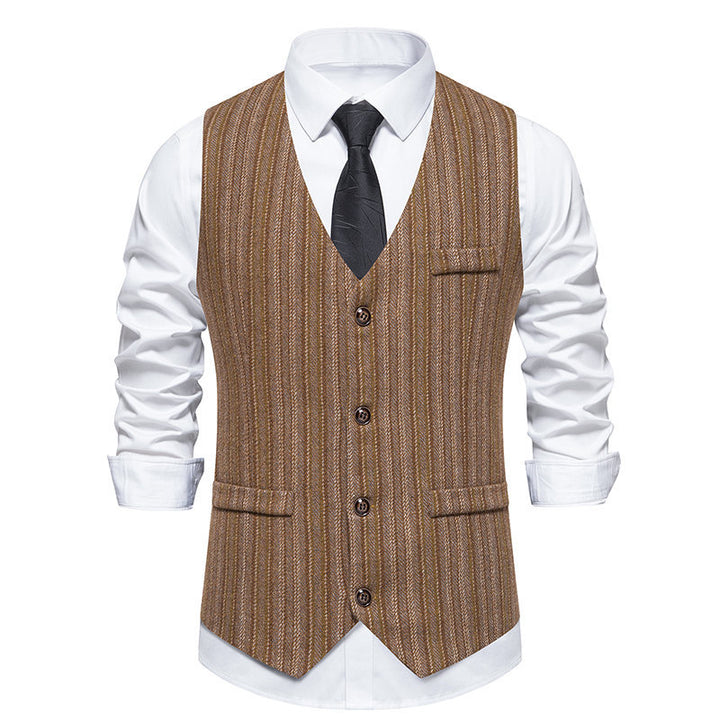 Herrer Elegant Fiskebensmønster Vest Stilla