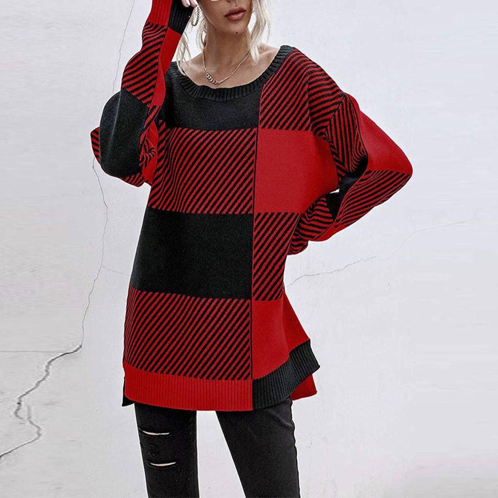 Damer Oversized Pullover med geometrisk mønster og afslappet snit Stilla
