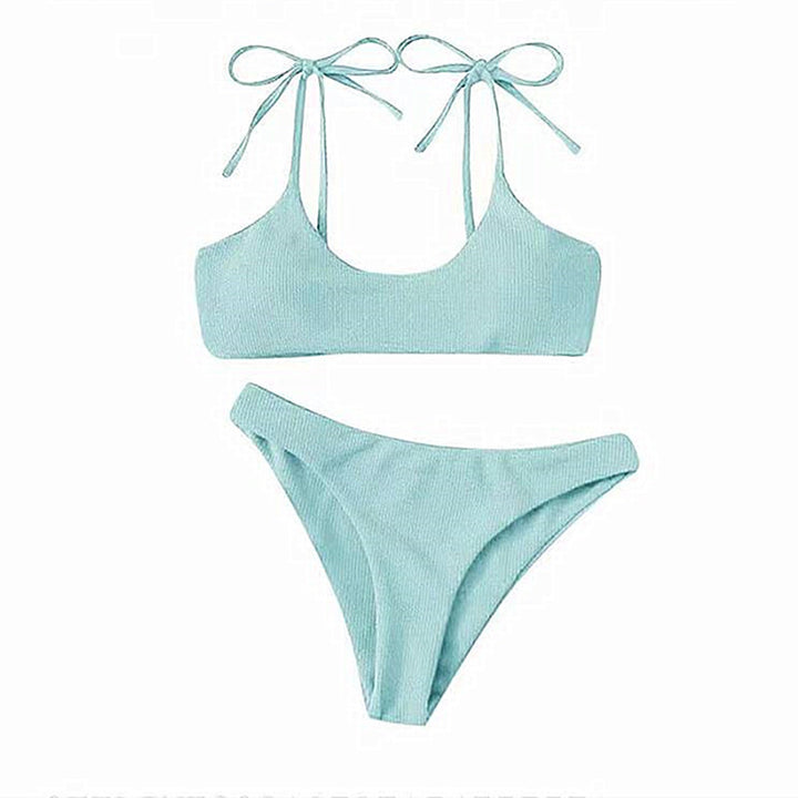 Kvinder Ribbet String-Bikini-Sæt Stilla